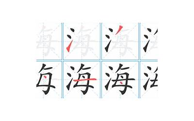 海几画(海字笔画、笔顺、笔划)