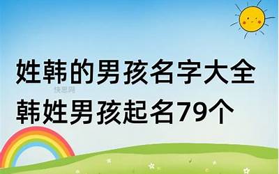 韩姓男孩名字(韩姓男孩起名79个)