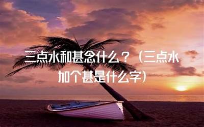 三点水加甚(三点水加一个甚念什么字)