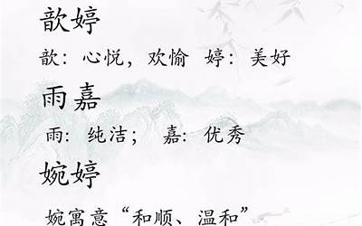 女宝起名(女孩起名字寓意好的经典好名字)