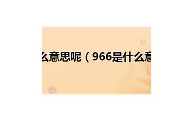 966是什么意思(什么数字寓意好)