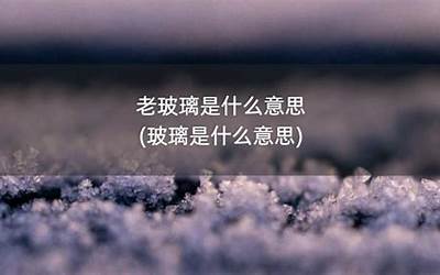 老玻璃是什么意思(老同志为什么叫老玻璃)